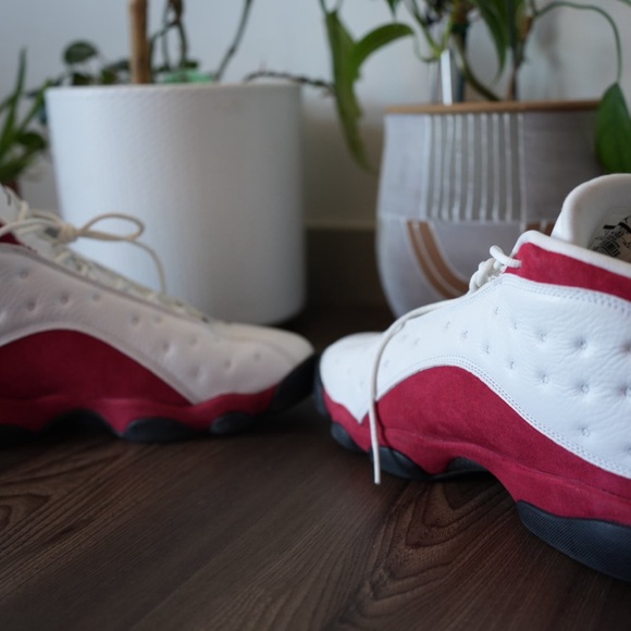 Jordan White and Red Men's Sneakers - Picture 6 of 7